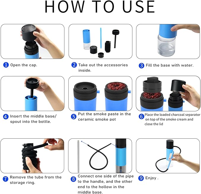 Portable Small Hookah Set | مجموعة الشيشة الصغيرة المحمولة